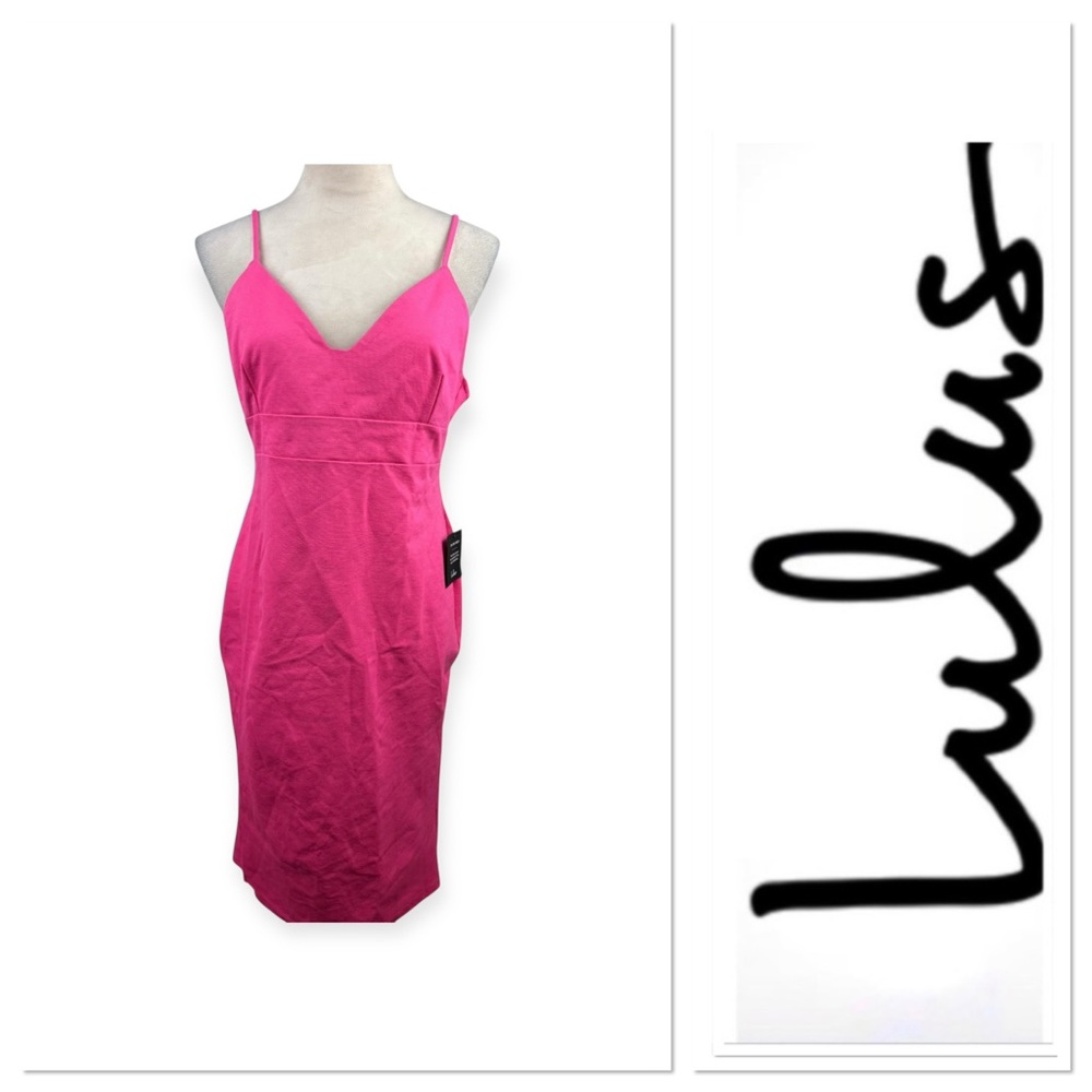 NWT Lulu’s hot pink spaghetti strap dress size XL